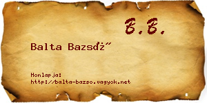 Balta Bazsó névjegykártya